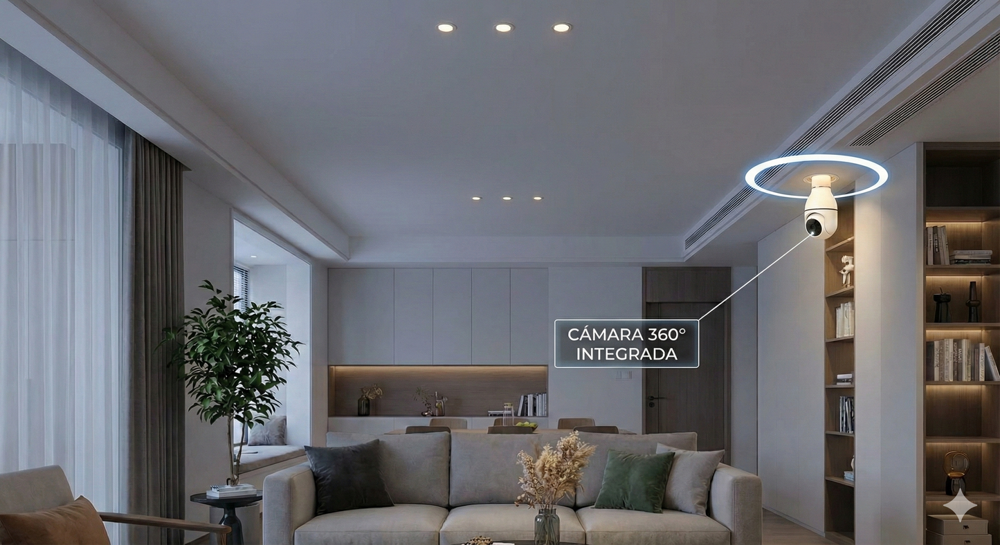Foco Cámara de Seguridad 360° WiFi